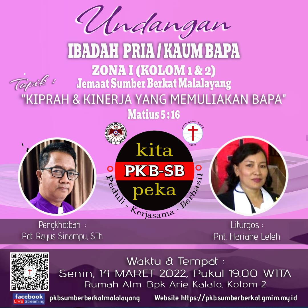 Undangan Ibadah Zona 1 P/KB SB