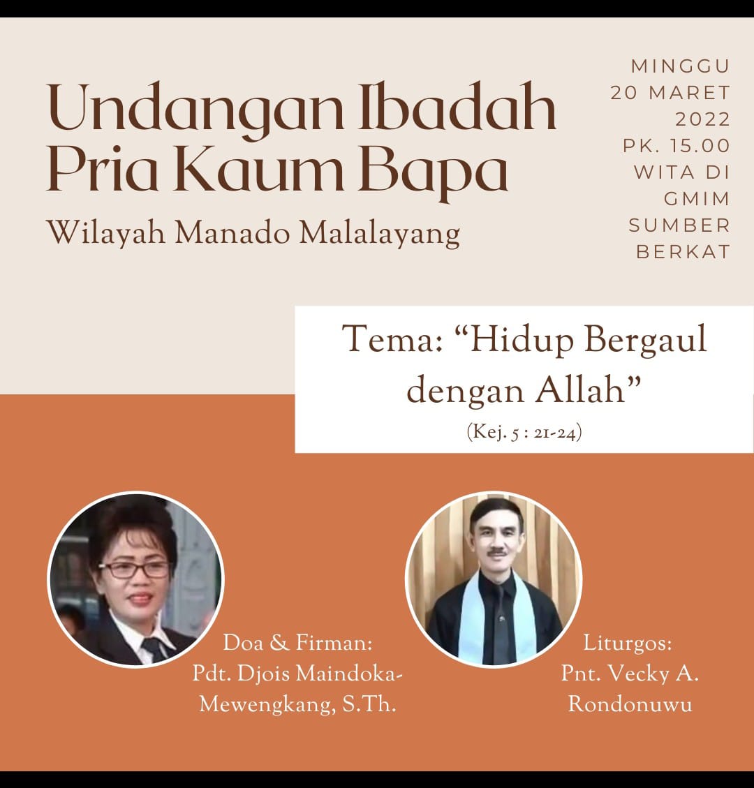 Undangan Ibadah P/KB Wilayah Manado Malalalyang 20/03/2022